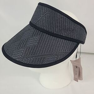 NEW Wyeth Straw Cotton Black Visor One Size